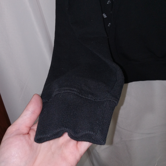 True Religion Hoodie Sweatshirt Men Size Large Monogram Logo All Over Black - Picture 3 of 8